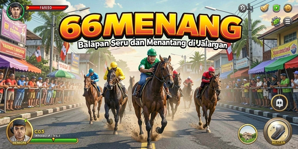 Tampilan gameplay balapan yang mendebarkan di 66MENANG.