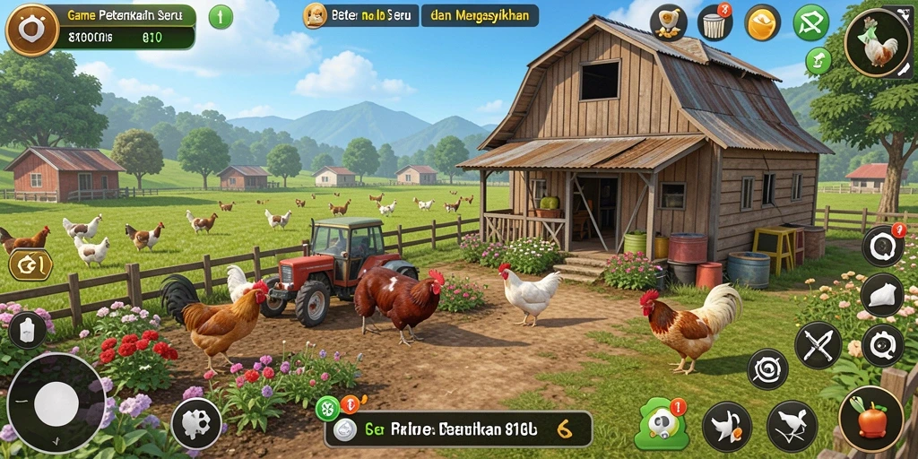 Screenshot dari gameplay pertanian di 8180