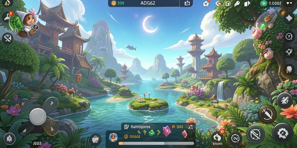 Screenshot ADG62 menunjukkan karakter pemain yang sedang berinteraksi dalam dunia virtual.