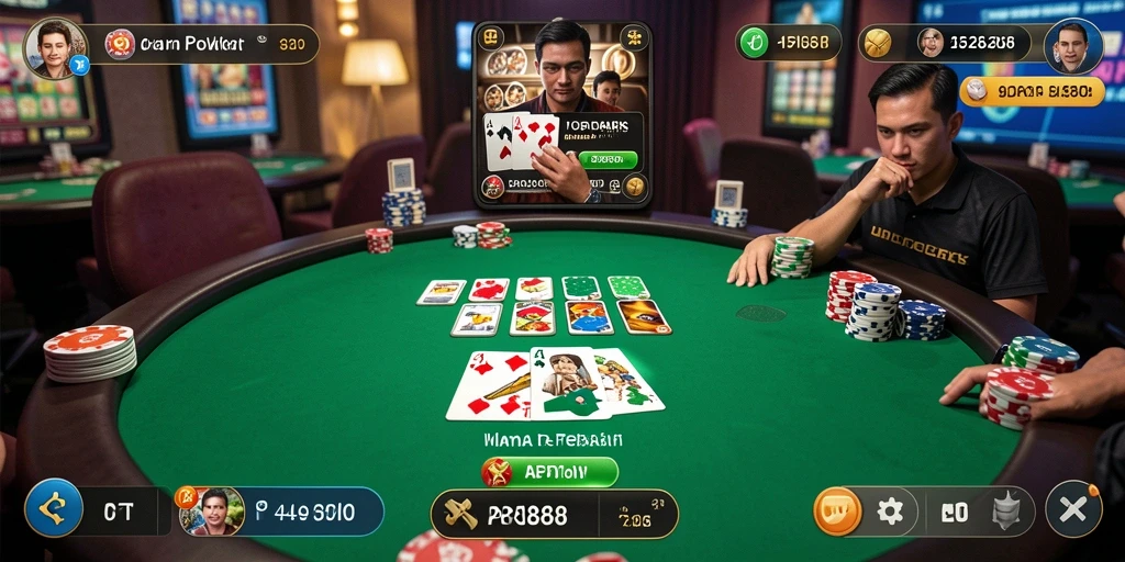 Tampilan menarik dari gameplay Poker di API88