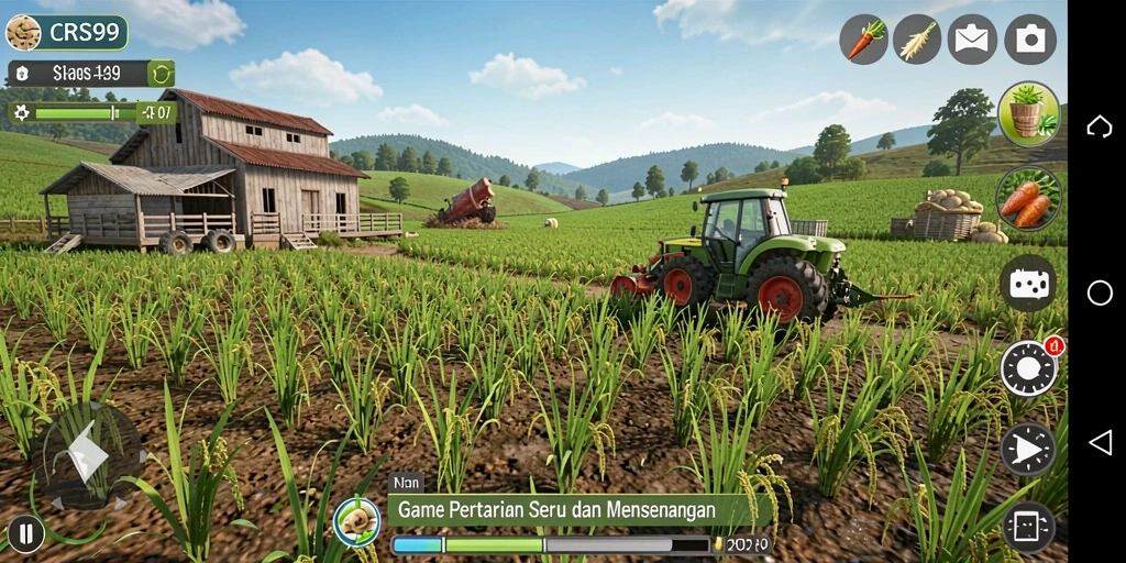 Gameplay CRS99 yang menarik dengan berbagai aktivitas pertanian.