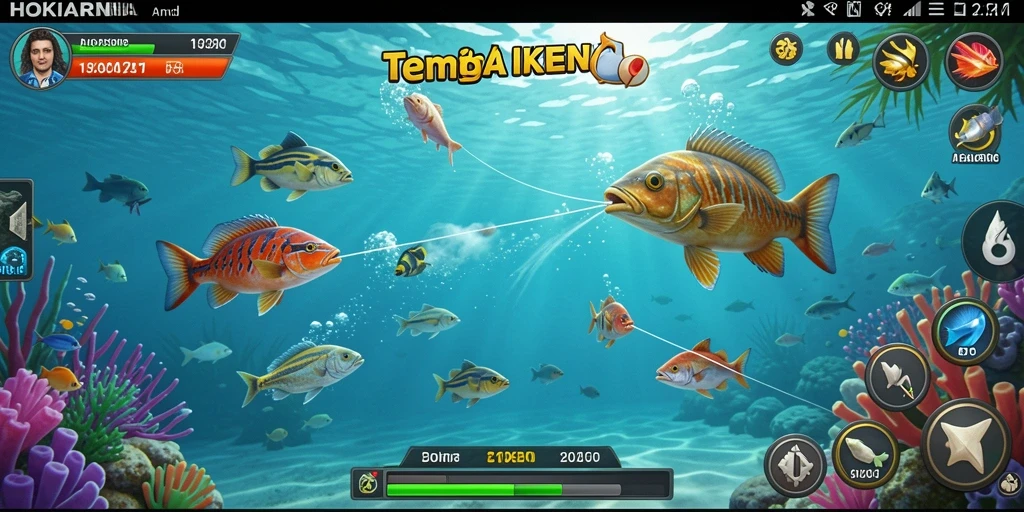 Tangkapan ikan seru dalam HOKIARENA yang penuh warna.