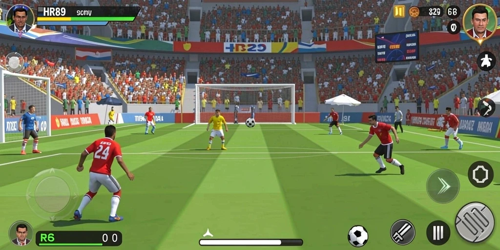 Screenshot gameplay HR89 menunjukkan aksi olahraga yang mendebarkan.