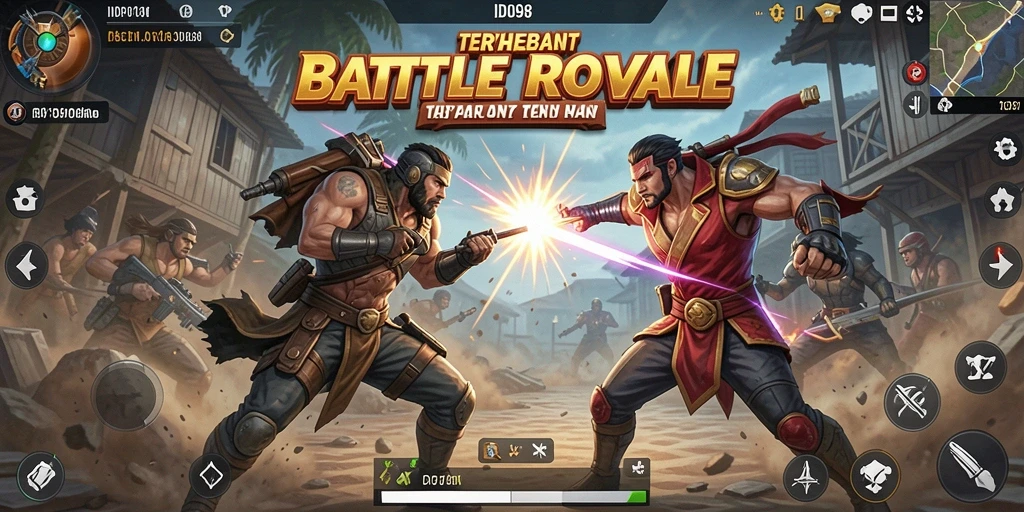 Gameplay seru dalam pertarungan Battle Royale yang intens.
