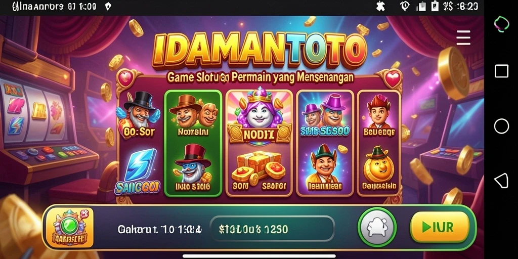 Screenshot gameplay <strong>IDAMANTOTO</strong> yang menggambarkan keseruan bermain Slot di layar.