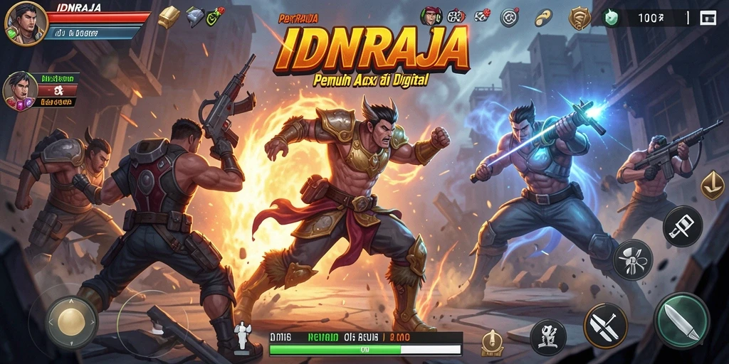 Tampilan gameplay <strong>IDNRAJA</strong> yang mendebarkan dan penuh aksi pertarungan.