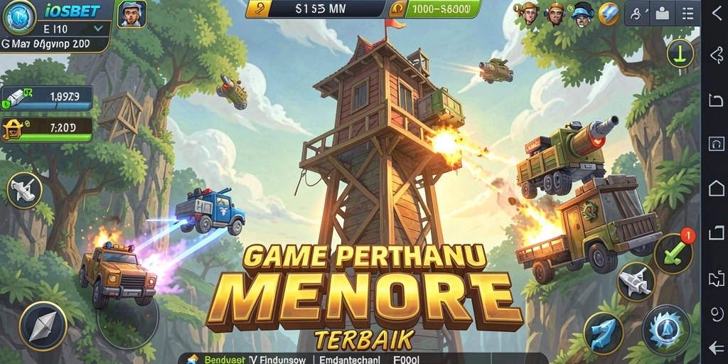 Tampilan gameplay seru dari IOSBET dengan strategi Tower Defense.