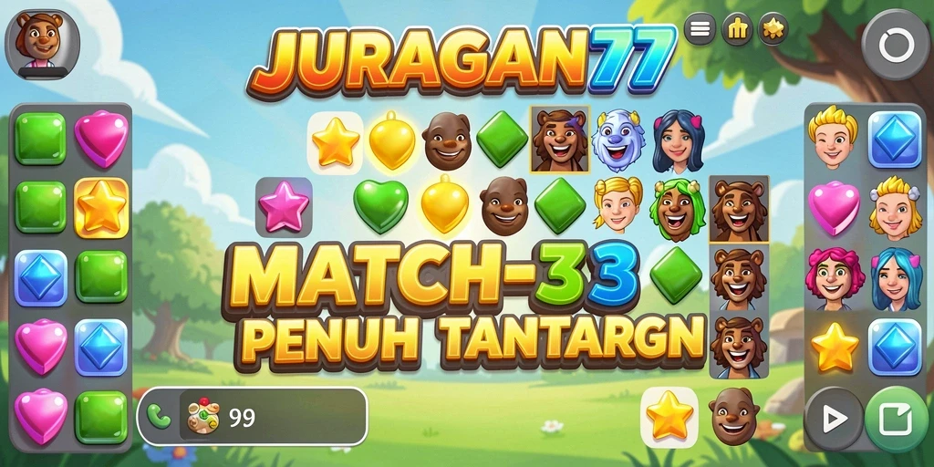 Screenshot gameplay JURAGAN77 yang penuh warna dan seru.