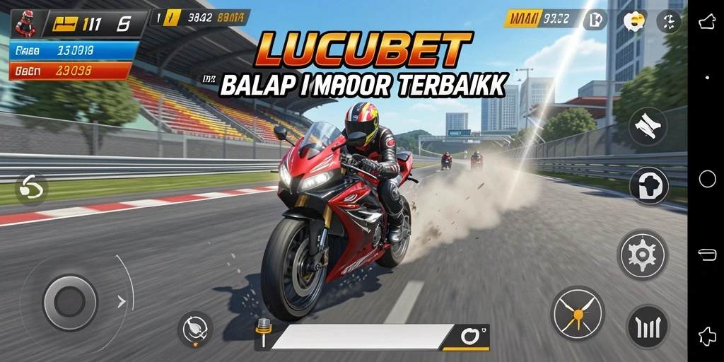 Tampilan gameplay LUCUBET yang menegangkan saat balapan.