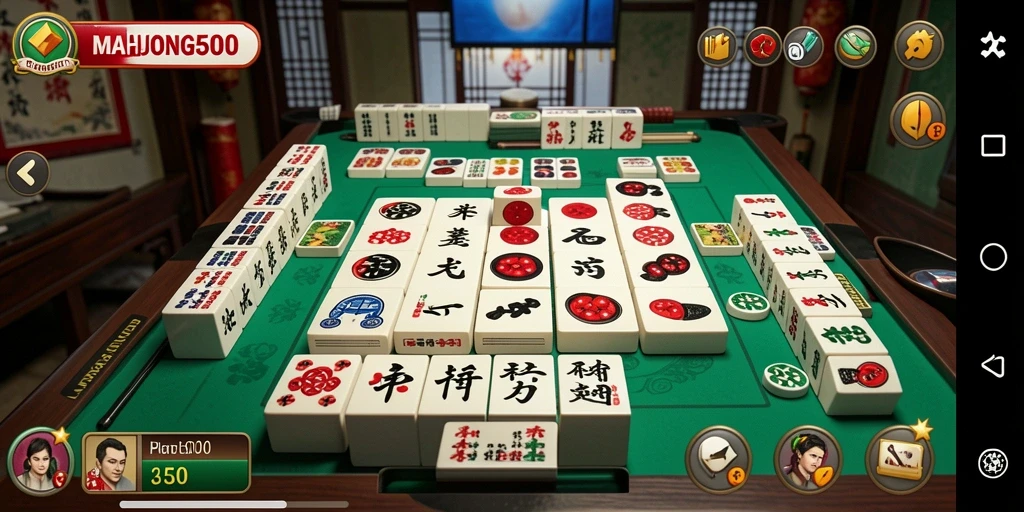 Tampilan gameplay MAHJONG500 yang seru dan penuh tantangan.