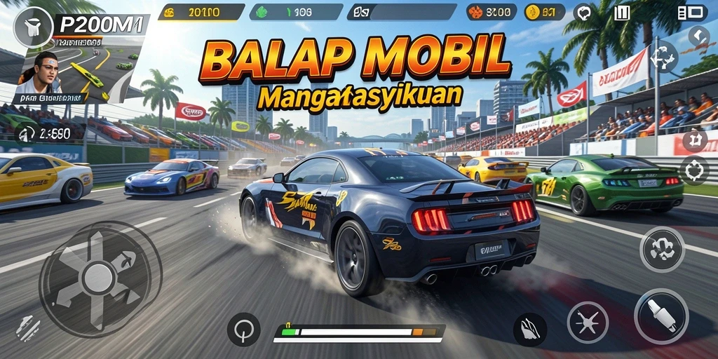 Tampilan gameplay P200M menampilkan aksi balapan yang seru dan menegangkan.