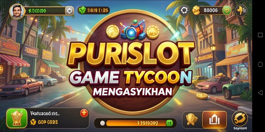 Tangkapan layar gameplay PURISLOT yang memperlihatkan manajemen kasino.