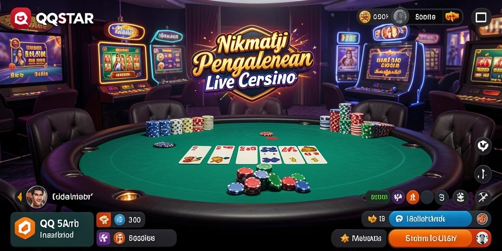Tampilan gameplay Live Casino yang seru dan interaktif di QQSTAR.