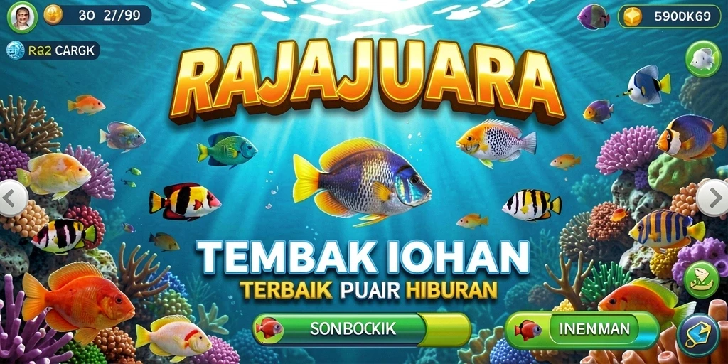Tampilan gameplay seru RAJAJUARA saat menembak ikan.
