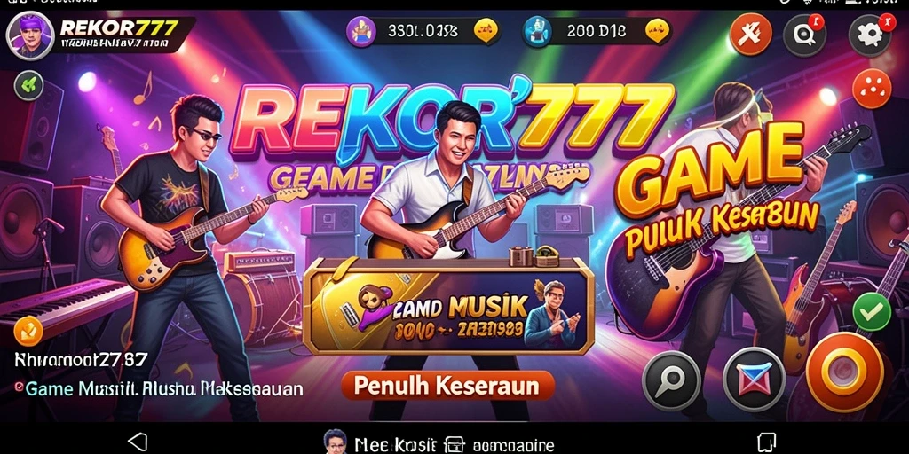 Tangkapan layar utama gameplay <strong>REKOR777</strong> yang menunjukkan keseruan bermain musik.