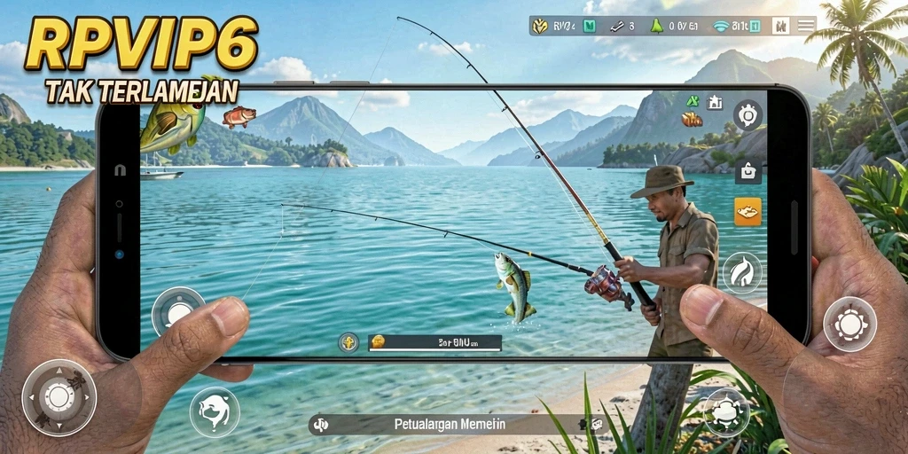 Screenshot RPVIP6 menampilkan gameplay memancing yang seru dan menantang.