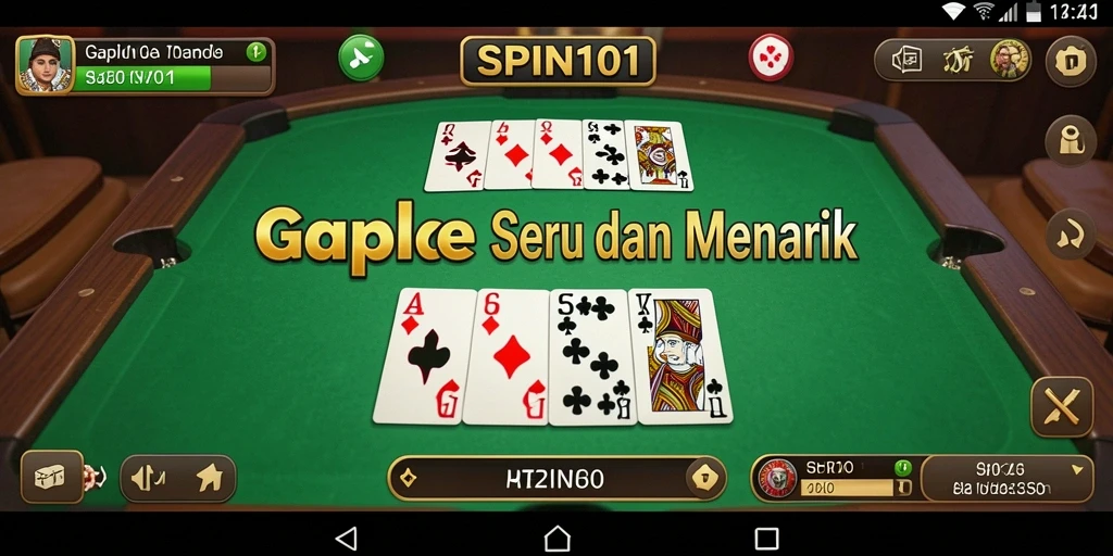 Screenshot gameplay SPIN101 menampilkan kartu Gaple yang mendebarkan.